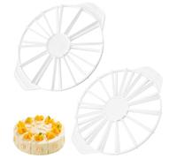 YOUNGSAY Lot de 2 séparateurs de gâteau réutilisables en plastique, réversibles des deux côtés, pour couper 10/12 et 14/16 tranches de gâteau identiques