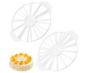 YOUNGSAY Lot de 2 séparateurs de gâteau réutilisables en plastique, réversibles des deux côtés, pour couper 10/12 et 14/16 tranches de gâteau identiques