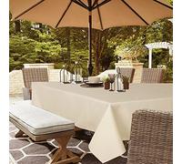 youngseahome Nappe d'extérieur infroissable et résistante aux taches en tissu polyester imperméable avec fermeture éclair trou pour parasol pour pique-nique/fête/dîner/terrasse, jardin (152,4 x 213,4