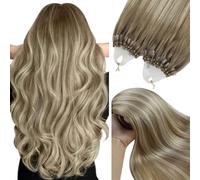 YoungSee Extension à Froid Cheveux Brun Clair Extensions a Froid Easy Loop Ombre Brun Clair à Blonde Extension Cheveux Naturel Balayage à Froid 24 Pouces 60 Cm Extension Cheveux Micro Ring #8A/60/8A