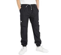 YoungSoul Pantalon Cargo Imperméable pour Garçon Taille Élastique Pantalon de Randonnée Extérieur Enfants Noir 12-13 Ans