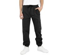 YoungSoul Pantalon Garçon en Coton Pantalon Cargo Jogger Enfant Taille Elastique Noir 10-11 Ans