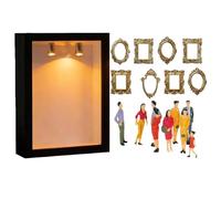 Youngwier Cadre Photo Musée Miniature | Souvenir en Bois,Kit Créatif de Boîte à Silhouette avec Figurines,Décoration Murale Salon Bibliothèque DIY Adultes Cadeau Anniversaire Noël