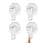 Youngwier Crochets De Douche À Ventouses,Ventouses Grande Résistance à Crochets Intégrés - Lot De 4 Porte-Serviettes Sans Perçage Pour Verre Organisateur Éponge Peignoir Sac