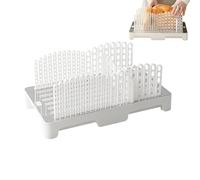 Youngwier Découpe-Pain, Trancheur à Pain pour Sandwich avec Plateau Récepteur, Guide De Découpe Pliable Et Réglable Pour Cuisine Gadgets, Ustensiles De Pâtisserie Pour Bagels Gâteaux Sandwiches