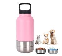 Youngwier Gourde d'eau pour Chien,Bouteille d'eau Anti-Fuite pour Jeunes Chiens - Tasse À Boire en Acier Inoxydable 1520ml avec Bol Détachable pour Voyage Randonnée Promenade Plage Extérieur