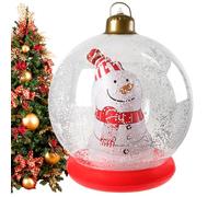 Youngwier Grandes Boules de Noël Gonflables - Sphère Décorative Gonflable | Bonhomme De Neige Illuminé pour Décorations De Fêtes Extérieur Jardin Entrée Porte D'entrée