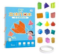 Youngwier Livre de géométrie 3D pour - Fil de Traction 3D - Formes géométriques - Jouet éducatif interactif - Livre de mathématiques - Enseignement du Volume et de la - Jouet éducatif