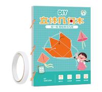 Youngwier Livre de géométrie 3D pour - Fil de Traction 3D - Formes géométriques - Jouet éducatif interactif - Livre de mathématiques - Enseignement du Volume et de la - Jouet éducatif