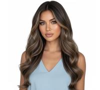 Youngwier Perruque à Cheveux Bouclés,Perruque à Clips Invisibles 45cm - Postiche Bou pparence Réaliste - Pour Femmes Mariées Étudiantes Travailleuses Mariage Bureau