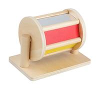 Youngwier Tambour Rotatif Montessor-i, Jouet Bébé Arc-en-ciel En Bois, Jeu Sensoriel Tambour Léger Avec Miroir Transparent, Percussions Stimulation Visuelle Pour 6-12 Mois