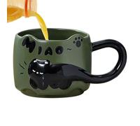 Youngwier Tasse Chat | Tasse À Boire Empilable,Mug en Céramique Mignon et Drôle avec Motif Dessin Animé, Nouveauté pour Café et Thé, Idéal comme Vaisselle de Cuisine pour Filles, Maman et Papa