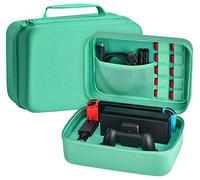 Younik Etui pour NS Switch/Switch OLED Deluxe Housse de Transport à Coque Rigide pour Console Switch, Switch Dock, Câble HDMI, Manette Pro et 10 Game Cart (Green)