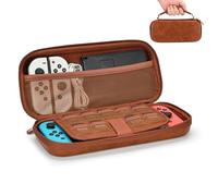 Younik Étui pour NS Switch/Switch OLED, Mallette de Voyage en Cuir PU pour Switch avec 9 Cartouches de Jeu, Mallette de Transport Portable pour Console Switch et Accessoires