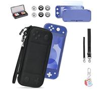 Younik Étui Switch Lite, Pochette Switch Lite 14 en 1 avec Étui de Transport, Coque Switch Lite transparent, Étui pour Cartes de Jeu, 2 Protecteurs d'écran, Noir Étui de Transport pour Switch Lite