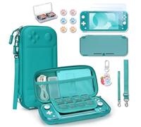 Younik Étui Switch Lite, Pochette Switch Lite 14 en 1 avec Étui de Transport, Coque Switch Lite transparent, Étui pour Cartes de Jeu, 2 Protecteurs d'écran, Turquoise Étui pour Switch Lite
