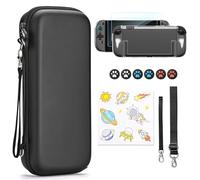 Younik Pochette Switch 2 pour NS Switch 2 (2025), Kit D'accessoires 15 en 1 Incluant une Étui de Transport avec 19 Fentes pour Cartes de Jeu, Coque de Protection pour Console Switch 2 & J-Con (Noir)