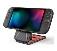 Younik Support Switch, Support pour Switch/NS 2/OLED/Lite, Antidérapant et Réglable en 3 Hauteurs, Stockage pour 4 Cartes SD, 9 Cartes de Jeu (Noir)