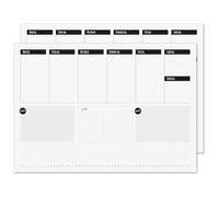 Younikat 2 Blocs de bureau to-do planner simple, DIN A2 - dv1194 | em allemán, 25 feuilles chacun, organisateur hebdomadaire à écrire, aperçu neutre pour notes et planification