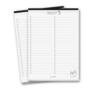 younikat 2er Set blocs-notes liste de courses I DIN A5 I 50 feuilles I blocs de courses avec préimpression pour la cuisine sac à main voiture I organiseur en papier à détacher I dv909