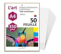 younikat 50 feuilles de papier d'impression numérique premium avec surface soyeuse mate 350 g/m² papier couché blanc I A4 I impressions photo Digital-Silk I dv1570