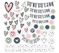 younikat autocollants confettis cœurs 47 pièces | résistant aux intempéries autocollant | dv1444