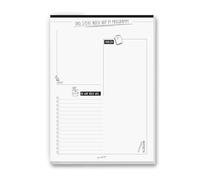 younikat Bloc-notes Ce qui est encore au programme I DIN A4 210 x 297 mm I noir et blanc I Agenda quotidien organiseur bloc mémo I à détacher et écrire I dv311