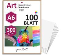 younikat Cartes postales vierges polyvalentes à personnaliser I DIN A6 I 300 g/qm I Set de 100 cartes de vœux DIY blanches I à écrire à peindre à créer I dv355