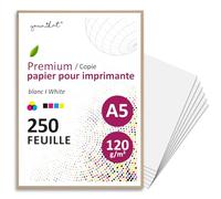 younikat DIN A5 papier à copier I 120 g/m² I 250 feuilles blanches I papier vierge pour ordonnances I dv1550
