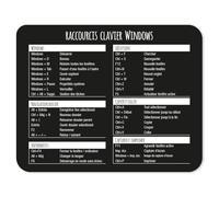 Younikat I Tapis de Souris avec raccourcis Windows en français I 24 x 19 cm I Tapis de Souris de Taille Standard antidérapant I Vue d'ensemble des raccourcis Clavier I dv838