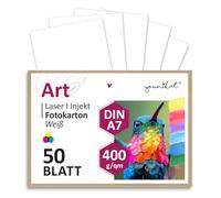 younikat lot de 50 cartons vierges pour bricolage | DIN A7-400 g | DIY | carte à personnaliser, bricoler, peindre et écrire | pour scrapbooking et bien plus | blanc | dv1005