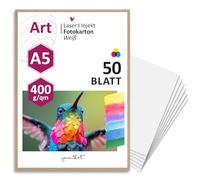 younikat lot de 50 feuilles de papier cartonné vierge I DIN A5-400 g I DIY I carte à personnaliser soi-même bricolage, peinture et écriture I pour scrapbooking et bien plus encore I blanc I dv1002