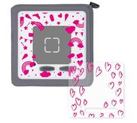 Younikat Set de 2 Films de Protection pour Toniebox - dv1186 | Cœurs et Arc-en-Ciel Rose Autocollants adhésifs décoratifs, découpe précise et surface visible, accessoires pour Toniebox