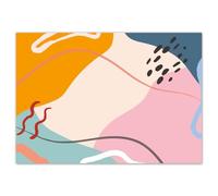 younikat Sets de Table Abstrait 100x DIN A3 rectangulaire Set de Table en Papier Set de Table jetable coloré Rose Orange été gastronomie hôtel Foyer you0040