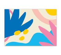 younikat Sets de Table Abstrait été - 100 pièces carrées | Set de Table en Papier | Design Moderne Bleu Rose Jaune | Set de Table jetable | coloré | gastronomie et Maison | you0041