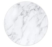 younikat Tapis de Souris Aspect marbré I Ø 22 cm Rond I Tapis de Souris Taille Standard, antidérapant I uni Moderne I Aspect Pierre Granit Gris et Blanc I dv313