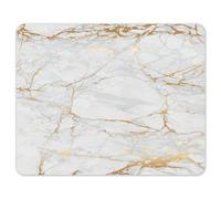 Tapis de Souris Aspect marbré I 24 x 19 cm I Tapis de Souris en Gris Blanc doré I Taille Standard, antidérapant I uni Moderne I Aspect Pierre Granit I dv_638