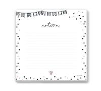 younikat Tapis de Souris Bloc-Notes avec Motif confettis I 21 x 21 cm I en Papier 50 Feuilles I Tapis de Souris et Bloc-Notes pour Prises de Notes en Un I dv471