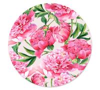 younikat Tapis de Souris Pivoine I Rose I Ø 22 cm I Rond I Tapis de Souris Taille Standard antidérapant I Aquarelle Motif Floral Vintage I Floral I pour Filles et Femmes I dv954
