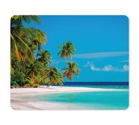 younikat Tapis de Souris Plage des caraïbes, 24 x 19 cm - dv947 | caoutchouc EPDM antidérapant, ép. 2,5 mm, 4 couches, compatible toutes souris