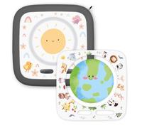 younikat Toniebox you0159 Lot de 2 films de protection d'écran - 2 films autocollants ajustés - Protection anti-rayures - Amovible sans laisser de traces I Soleil Globe Monde Animaux I you0159