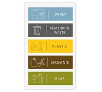 younikat You0023 Lot de 5 bandes d'autocollants pour poubelle - Pour le tri sélectif des déchets - Recyclage - Kit d'autocollants