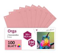 younikat You0068 Lot de 100 intercalaires pour classeurs A4 Rose 24 x 10,5 cm Système de tri étroit