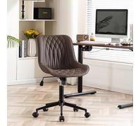 YOUNIKE Fauteuil de Bureau Ergonomique en Cuir PU - Chaise Gaming Pivotante Réglable en Hauteur, Capacité 136 kg avec Dossier et Roulettes, Brun
