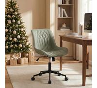 YOUNIKE Fauteuil de Bureau Ergonomique en Cuir PU, Chaise Pivotante Réglable en Hauteur, Gaming Capacité 136 kg, Avec Dossier et Roulettes, Vert Olive