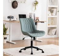 YOUNIKE Fauteuil de Bureau Ergonomique en Cuir PU, Pivotant et Réglable en Hauteur, Gaming Capacité jusqu'à 136 kg avec Dossier et Roulettes, Vert Gris
