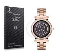 Youniker 3 Pièces Verre Trempé Compatible pour Michael Kors Access Sofie Montre Protecteur d'écran Protection écran en Verre Trempé Films Vitre Film