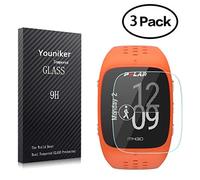 Youniker Lot de 3 films de protection d'écran en verre trempé pour montre de course Polar M430 GPS Polar M400 9H 0,3 mm Anti-rayures Anti-traces de doigts Sans bulles