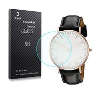 Youniker Lot de 3 Verre Trempé pour Circulaire Montres Diamètre 37 mm Protecteur d'écran, Protection écran en Verre Trempé Films Vitre pour 37MM Montre Ronde Film de Protection d'écran