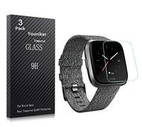 Youniker Lot de 3 Verre Trempé pour Fitbit Versa Protecteur d'écran, Protection écran en Verre Trempé Films Vitre pour Fitbit Versa Lite Protection [Anti-Scratch] [no-Bubble] (Pas pour Fitbit Versa 2)